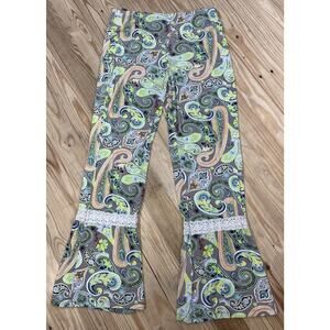 RILEY + JAMES Paisley PALAZZO Pants HIGH RISE Flare Size Large